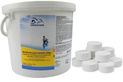 Chemochlor - multifunkcyjne tabletki do pielęgnacji i oczyszczania wody basenowej 5kg