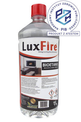 Lux Fire™ 1 l –  ekologiczne biopaliwo do kominka (bioetanol do biokominka)
